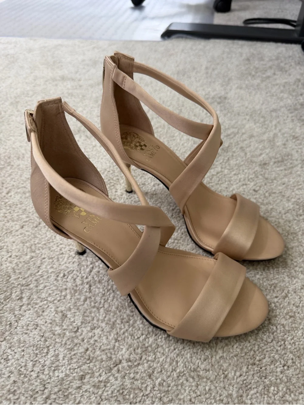 Vince Camuto Beige Strappy High Heel Sandals